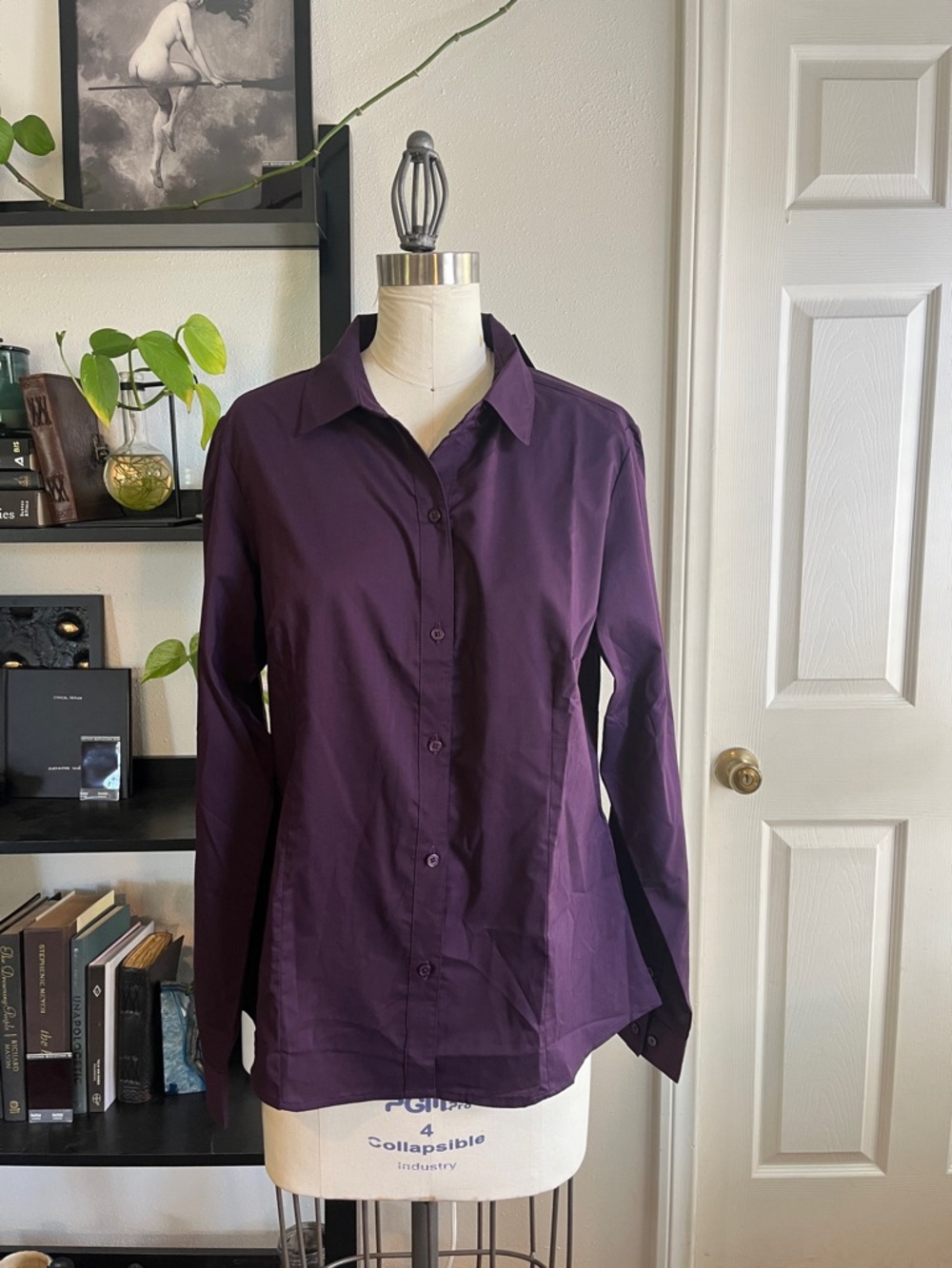 DoublJu Women's Plum Buttonup shirt size Medium